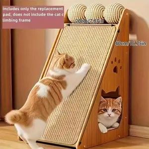 Durable Sisal Rope Cat Scratching Post, Multi-Layer Climbing & Scratching Pad, Hidden Adhesive, Tidy Design, Protects Sofa, Includes Replacement Pad, Sisal Scratching Posts