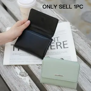 1pc Women's Short Bifold Wallet | Flap Snap Closure Multi-Card Slots Purse | Lychee Grain Leather Wallet with Zipper Coin Pocket for Ladies Daily Commute Shopping Dating Office Travel