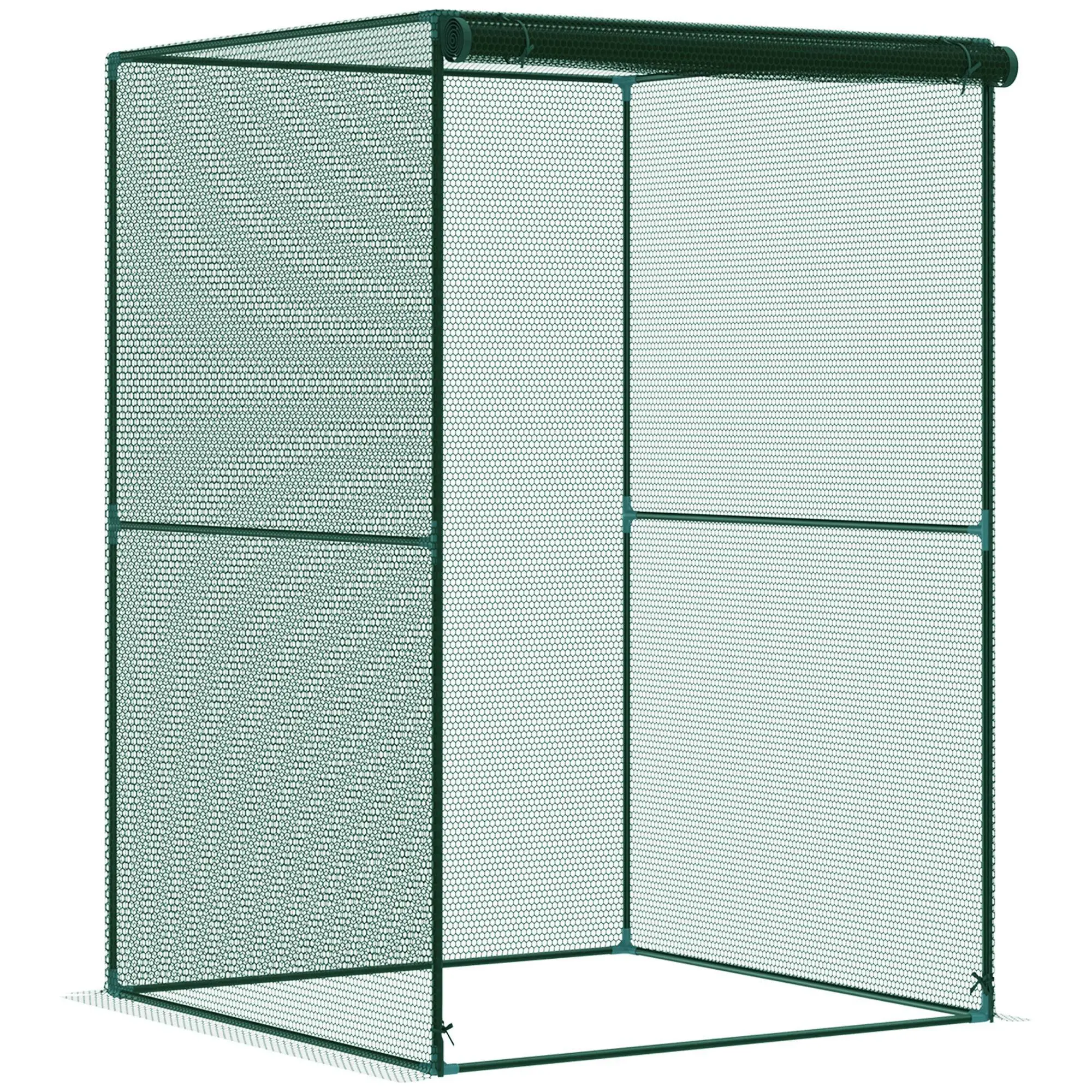 Outsunny 4' x 8' Crop Cage, Plant Protection Tent with Zippered Doors for Vegetable Garden, Backyard, Black
