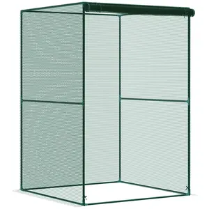 Outsunny 4' x 8' Crop Cage, Plant Protection Tent with Zippered Doors for Vegetable Garden, Backyard, Black