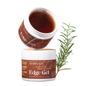 Hairplexx Glow Edge Gel with Rosemary Mint Biotin & Castor Oil - Maximum Hold Edge Control with Non-Sticky Sleek Finish - 5.07 oz Haircare Flawless