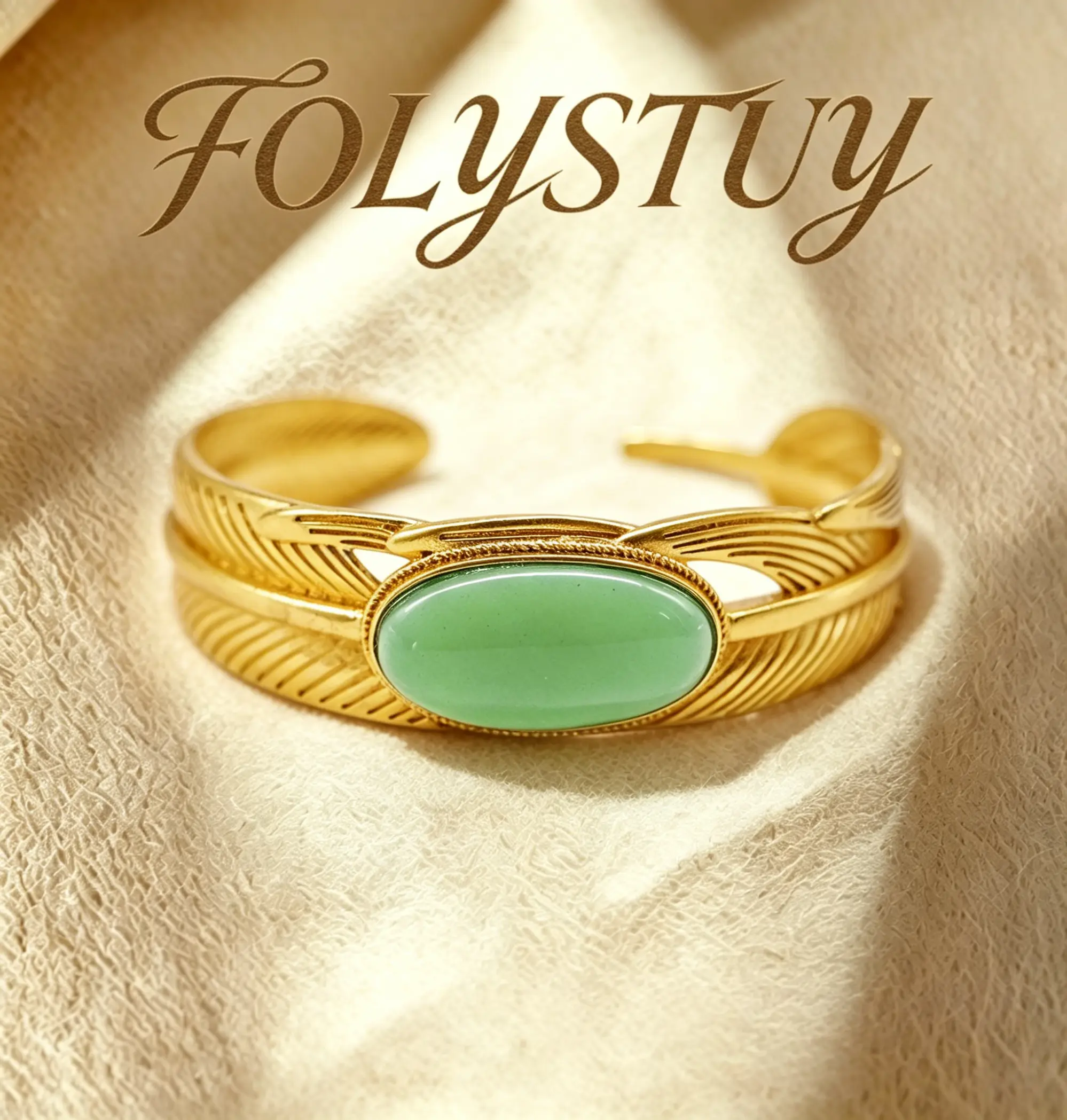 [Adjustable Feather Bangle]【FOLYSTUY (YNT02)】Fashion trends for women or men Simple, stylish and delicate Feather Bangle