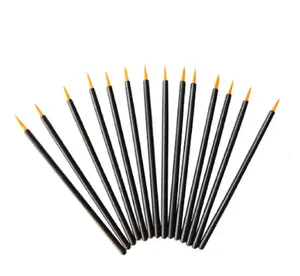 TIKA 100-Pack Disposable Eyeliner Brushes with Covers, Precision Wand Applicators for Makeup and Beauty Tools