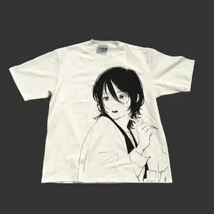 Unisex Japanese Anime Girl Sketch Graphic Sport T-Shirt | Oversized Cotton Manga Aesthetic Streetwear Tee for Men & Women