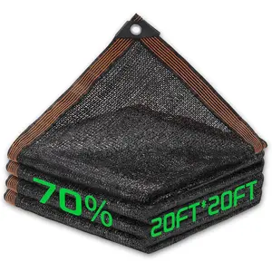 70% Shade Cloth, 20FTx20FT HDPE Mesh Tarp with Reinforced Grommets, Outdoor Sun Shade Net for Greenhouse, Plants, Garden, Pergola, Patio, Chicken Coop (20FT*20FT) Canopy And Sunshade Lightweight Canopy JianShuLuxe