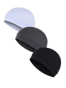 Simple Style Plain Color Skull Beanie for Men & Women, Casual Sporty Breathable Beanie Hat, Outdoor Sports Fitted Hats