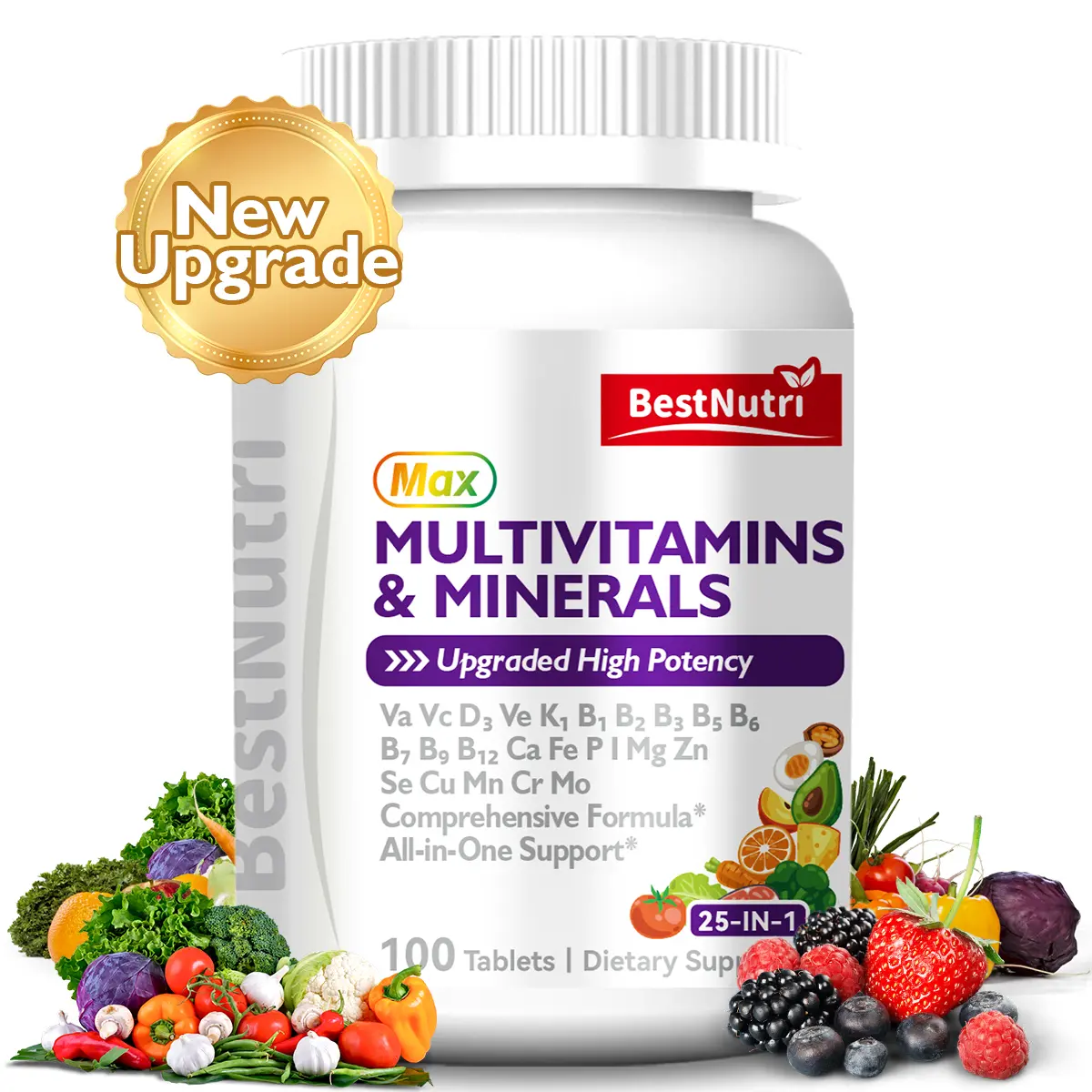 Multivitamin + Minerals Dietary Supplement, High-Content Nutritional Complex 100 Tablets Multivitamin + Minerals Dietary Supplement, High-Content Nutritional Complex 100 Tablets