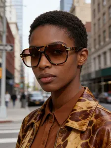 Vintage Tortoise Pilot Sunglasses, High-End Gradient Tea Lens, Tinted Lens Sunglasses, Fashionable Versatile Sun Glasses, Casual Style, Sun Protective Sunglasses, All Seasons