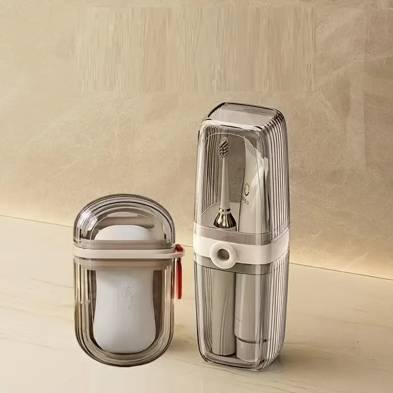 Travel Toothbrush Cup and Soap Box Set, Toothbrush Storage, Portable Leak-Proof Holder, Tooth Brush Holder for Travel, Toothbrush Holders for Bathrooms, Home & Travel Bathroom Essentials, Includes 2 Sets