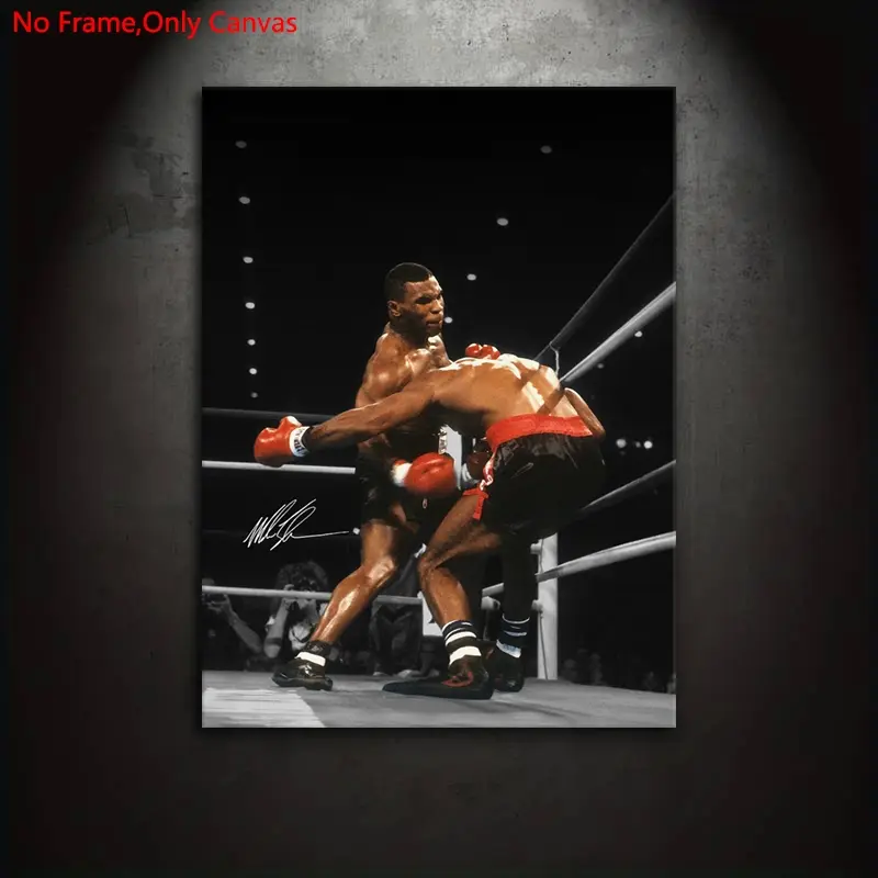 1 piece/set frameless canvas painting print design poster,classic realistic character art,boxer GOAT Mike Tyson,Modern home decor,perfect gift for boxing fighting enthusiasts,ideal gift for bedroom,living room,mural,wall decoration,room decor