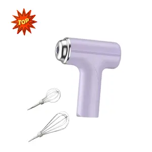 Rechargeable Electric Handheld Mixer with 2 Heads 3-Speed Electric Whisk Touch Button for Eggs Cakes Milk Baking and Kitchen Use
