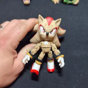 Shadow Hedgehog 3-D Print Figurine - Red & Beige Design, Character with Claws, Unique Details, Ideal for Collectors