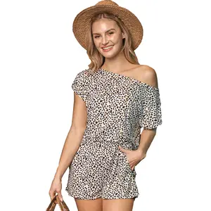 PacificPlex Womens Summer Casual Short Sleeve Romper Shorts Jumpsuit Playsuit Womenswear Beach Stretch Onesie