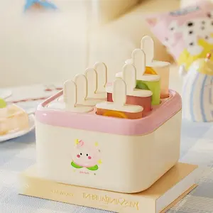 Food Grade Reusable Ice Cream Popsicle Mold with Lid - Lolly Cube Tray for Home Kitchen DIY Freezer Use (Sports & Outdoor Accessories Compatible)