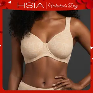 HSIA Joan Soft T-Shirt Full Coverage Unlined Unpadded Underwire Plus Size Minimizer Bra for Women Comfort Bra
