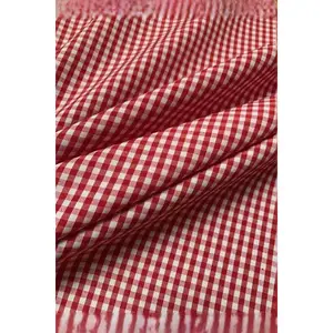 Red Gingham Fabric 1 yard