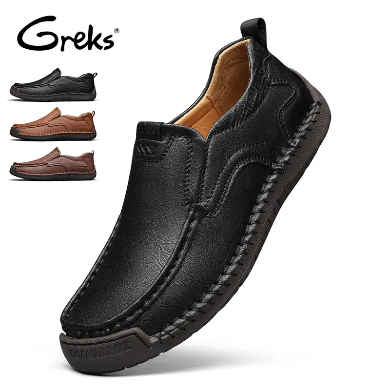 GREKS Men's Driver Loafers - Lightweight Slip-On Minimalist Casual Shoes for Driving & Daily Wear