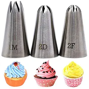 Piping Nozzle Set, 3pcs Stainless Steel Cake Decorating Tool, Pastry Decorating Nozzle For Baking