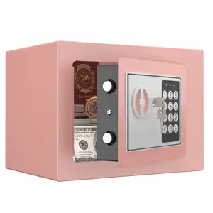 Secure Safe With Key And Password Money Home Safe, 0.23 Cubic Feet Small Safe, Mini Storage Cabinet, Suitable For Home Use, Can Store Money, Documents, And Valuable Item