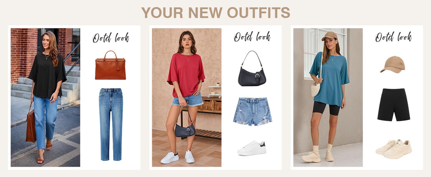 Tankaneo Womens Oversized Half Sleeve T-Shirts Trendy Casual Loose Fit Tops Summer Crew Neck Baggy Shirts Tankaneo Womens Oversized Half Sleeve T-Shirts Trendy Casual Loose Fit Tops Summer Crew Neck Baggy Shirts