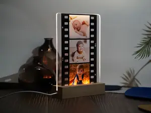 Personalized Memory Photo Film Acrylic Plaque, Custom Camera Roll Gift for father, Custom Baby Led Light Night Lamp, Nursery Sign, Gift for mother, One Year Board, New Baby Gift, Baby's First Birthday Gift