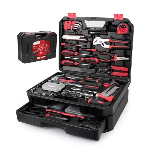 Comprehensive Home Repair & Auto Maintenance Multi-Purpose Tool Kit with Heavy-Duty Storage Case and Drawer