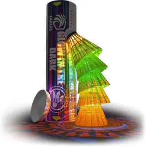 EAGLES LED Badminton Shuttlecocks - 5 Pack Lighting Birdies, Nylon Glow in The Dark birdie balls for Baseball Practice- Plastic Light Up Birdies for Outdoor Indoor Sports Activities