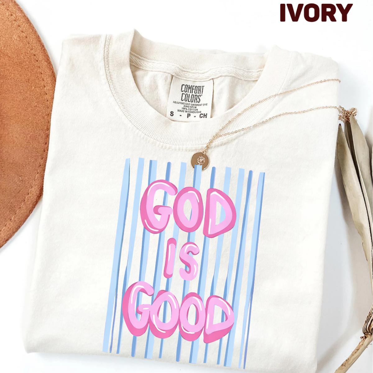 God Is Good Comfort Colors Shirt, Christian Faith Graphic Tee, Inspirational Religious T-Shirt, Church Gift for Women