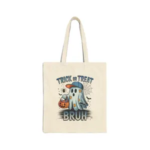 Halloween Tote Bag for Kids, Trick or Treat Bag, Customizable Gift for Children, Halloween Party Favor, Eco-Friendly Canvas Bag