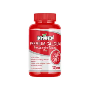 EGUOO Premium Calcium Glucosamine Tablets Pro - 180 Tablets for Joint Health & Mobility Support