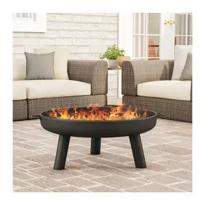 27.5" Outdoor Fire Pit with Storage Cover