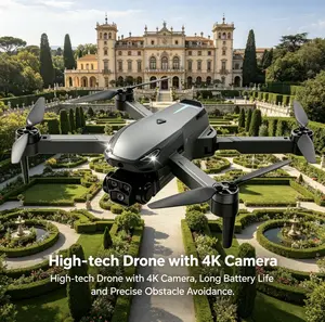 2026 Foldable Aerial Drone M8 Pro with 4K UHD EIS Anti-Shake Camera, GPS Precise Positioning System, 5G WiFi FPV Real-time Transmission,   Intelligent Obstacle Avoidance, Auto Return, 360° Stunt Roll, 2 Batteries for Adults Beginners Aerial Photography