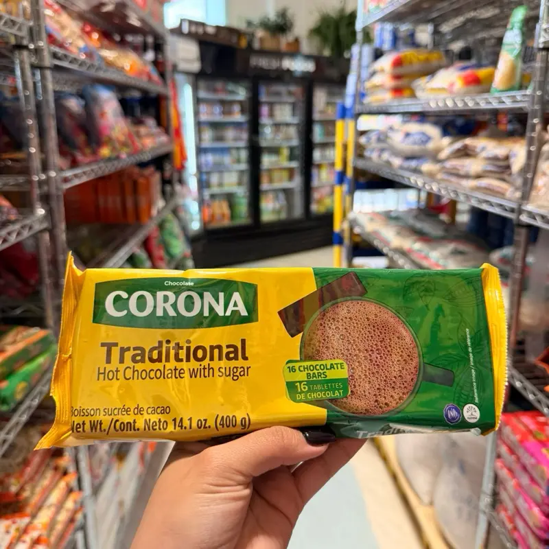 Chocolate Corona Cruz Traditional Con Azúcar ( Hot Chocolate Bars with Sugar) 14.1oz