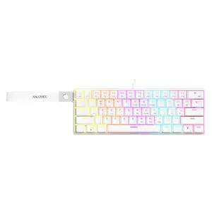 AJAZZ NK61 wired gaming lighted mechanical keyboard new red switch lightweight body office keyboard 61-key small configuration portable 22-key punch-free ABS flat keycap wear-resistant and durable plug and play suitable for games and office