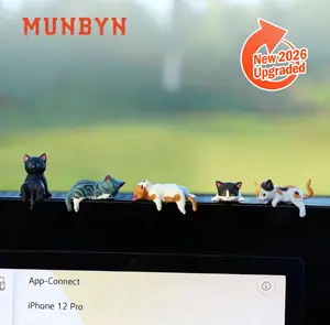 Valentine’s Day Gifts – MUNBYN 2026 Mini Cat Desk Figurines Set of 5 Resin Multi-Pose Cute Cartoon-Style Kitty Desk Companions for Home Offices & Cubicles