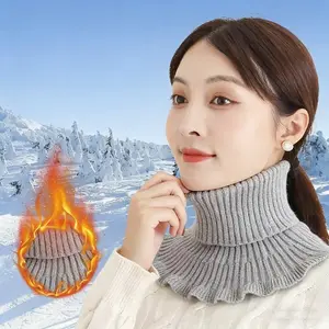 Women's High Neck Knitted Scarf Wrap, Autumn Winter Warm Cowl Necklace, Soft Cozy Design for Daily Wear & Gift Giving