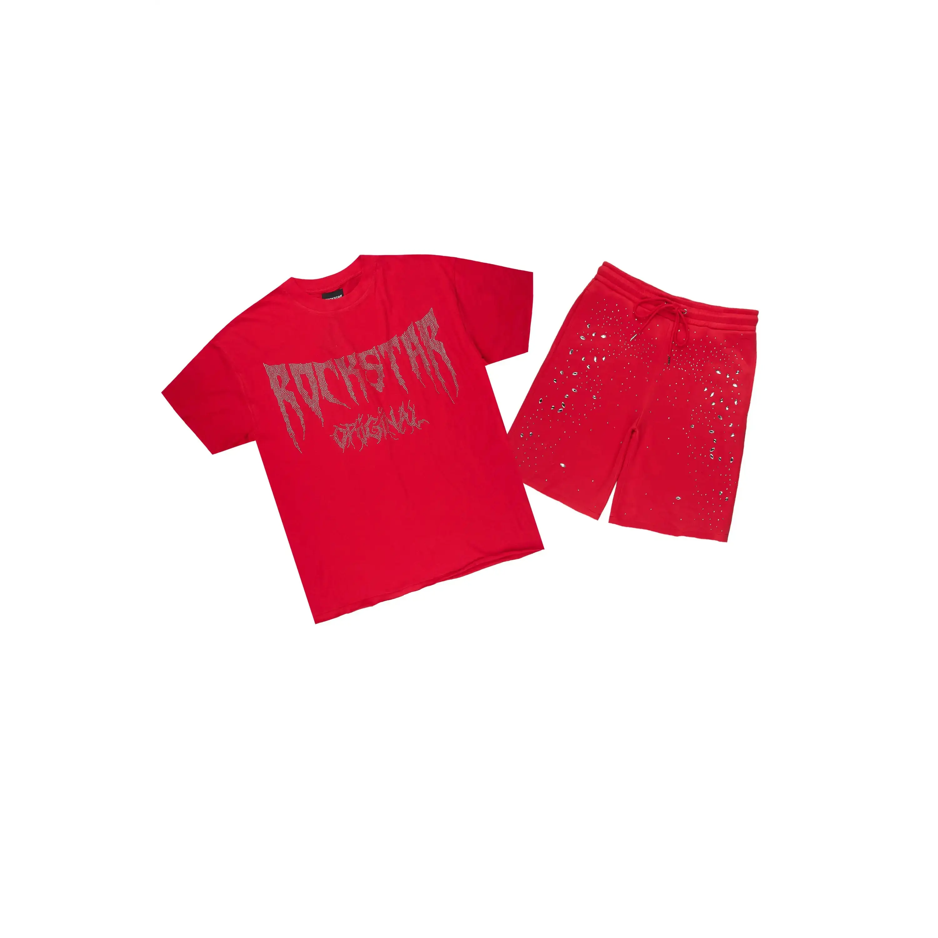 Twinkle Red Rhinestone T-Shirt/Short Set