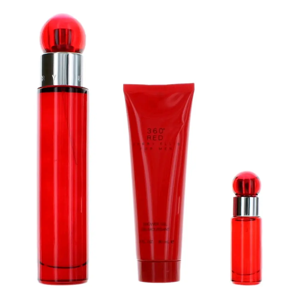 Perry Ellis 360 Red Oriental Spicy Men's 3-Piece Fragrance Gift Set (Beauty & Personal Care), Three Pieces