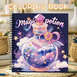 Magic Coloring Book, Dual Spiral Binding, 20 Pages, 21cmx21cm, Fun Stress Relief, Perfect for Christmas, Holidays, Birthdays, Durable Drawing Pad