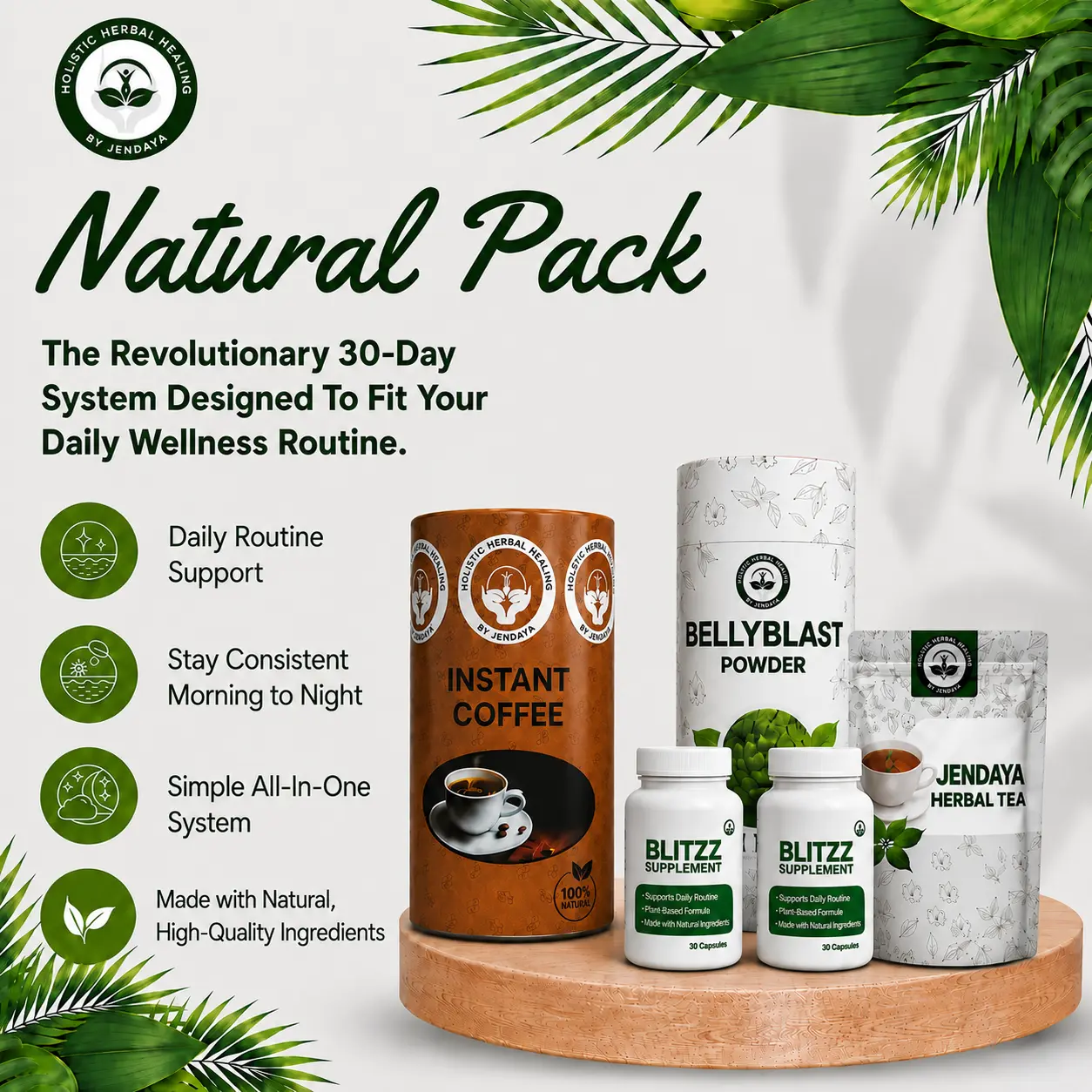 Jendaya Natural Pack | Herbal Tea, Instant Coffee, Capsules & Powder