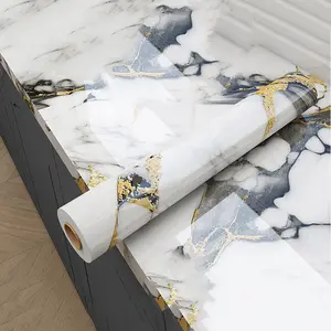 Upgrated Thick Marble Contact Paper for Countertops Waterproof Anti Oil Contact Paper Peel and Stick for Cabinets Easy to Clean Removable Matte Marble Wallpaper for Kitchen Bathroom Counter 23.62"x196.85"