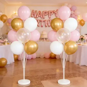 Balloon Column Stand Set (2 Pieces), 53.15" and 64.96" Sizes, Balloon Expander with Weighted Base, Holds 13 and 19 Balloons, Perfect for Events