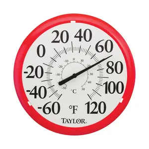 Taylor  13.25 in. Plastic Dial Thermometer, Red