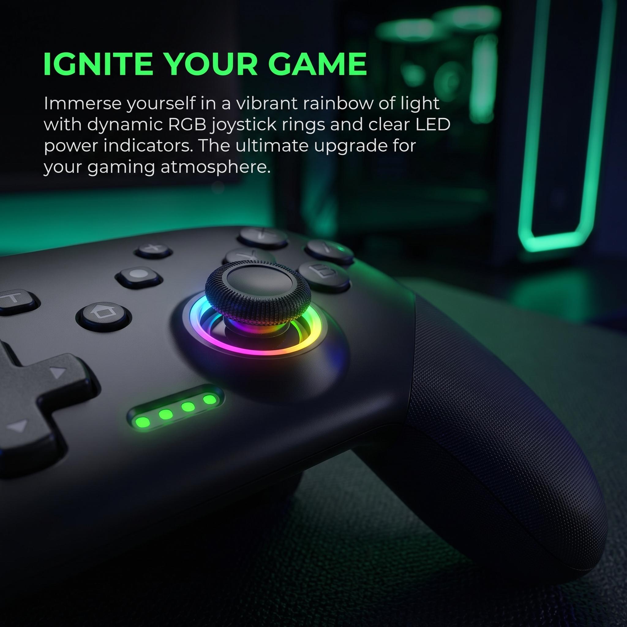 Wireless Bluetooth Game Controller For Switch Smart Game Controller, Pro Controllers Compatible with 6-Axis Sensor/C Button/Hall Effect Joysticks/Macro/Wake-up/RGB LED Light/Dual Vibration, Bluetooth Gamepad for Switch/Lite/OLED/PC/ios/android/PC Wireless Bluetooth Game Controller For Switch Smart Game Controller, Pro Controllers Compatible with 6-Axis Sensor/C Button/Hall Effect Joysticks/Macro/Wake-up/RGB LED Light/Dual Vibration, Bluetooth Gamepad for Switch/Lite/OLED/PC/ios/android/PC