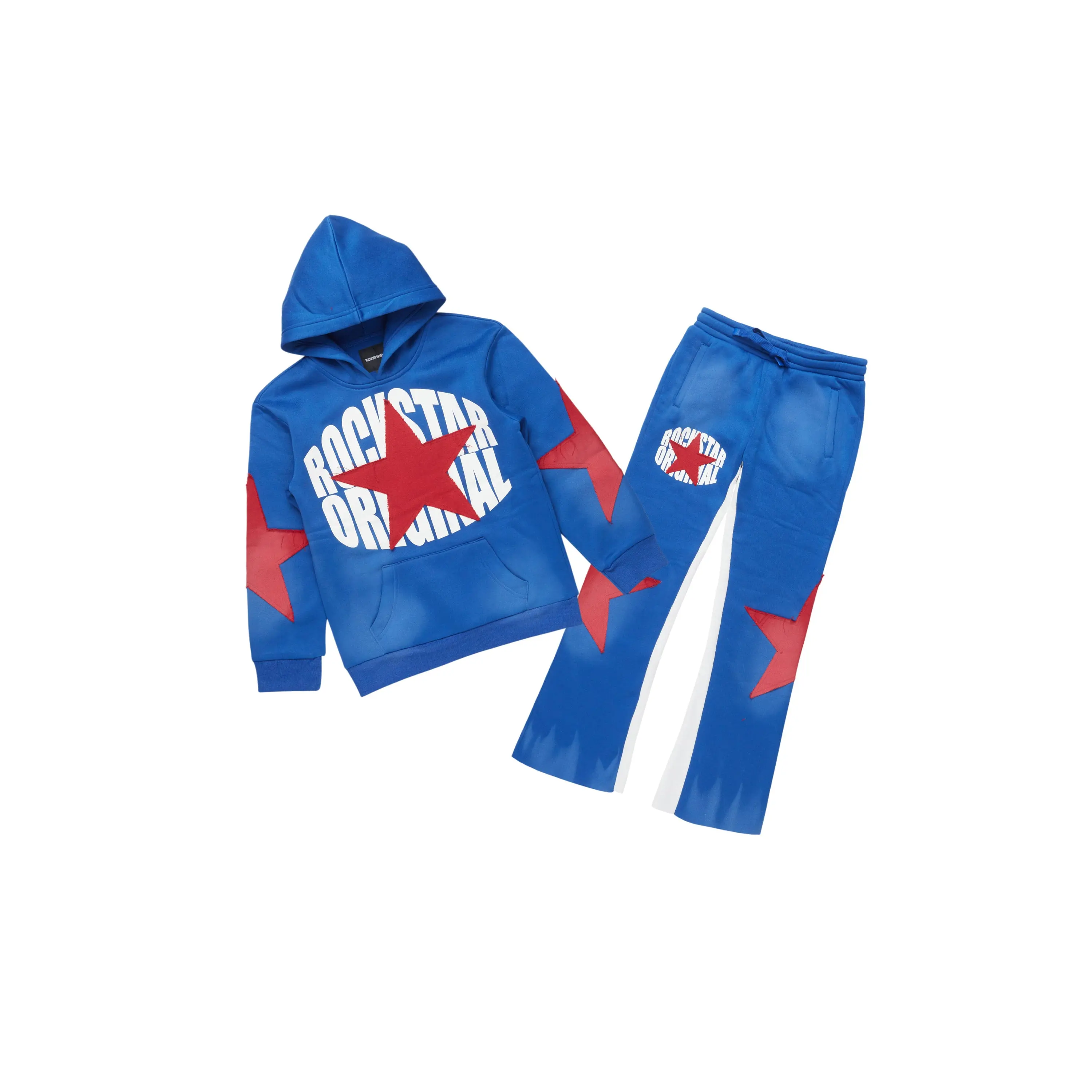 Boys States 2.0 Royal/Red Stacked Hoodie Track Set