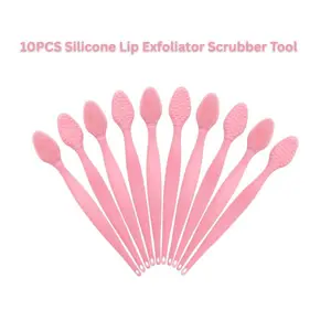 10PCS Silicone Lip Exfoliator Scrubber Tool – Soft Double-Sided Lip Brushes for Dark Lip Care, Peeling, and Daily Lip Beauty Routine