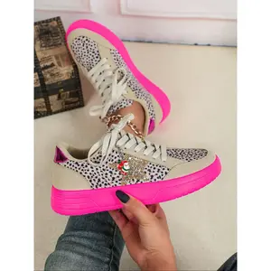 Women's Fashion Leopard Print Casual Sneakers, Trendy Walking Sneaker, Comfortable Breathable Low Top Shoes, Perfect for Party, Christmas Gift, Daily Wear