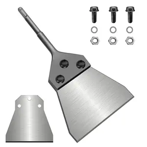 SDS Plus Floor Scraper Kit 5 Inch -Tile Removal Tool Wide Heavy Duty Tile & Vinyl Siding Removal Tool with Thinset Adhesive Remover, SDS Chisel Bits & Extension, Compatible with SDS Plus Impact Drills