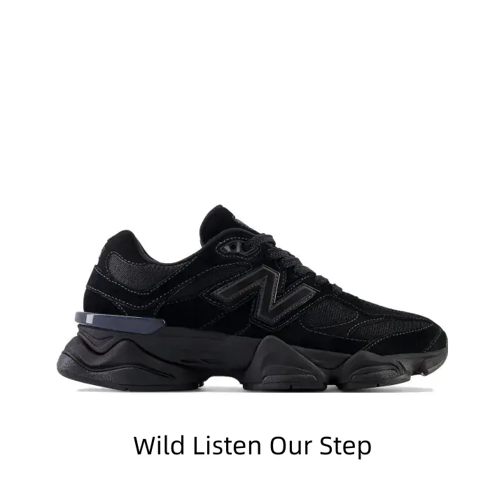 All-black layered mesh suede dad sneaker with sculpted chunky midsole, sleek monochrome silhouette ideal for streetwear, casual daily fits and urban fashion outfits.
