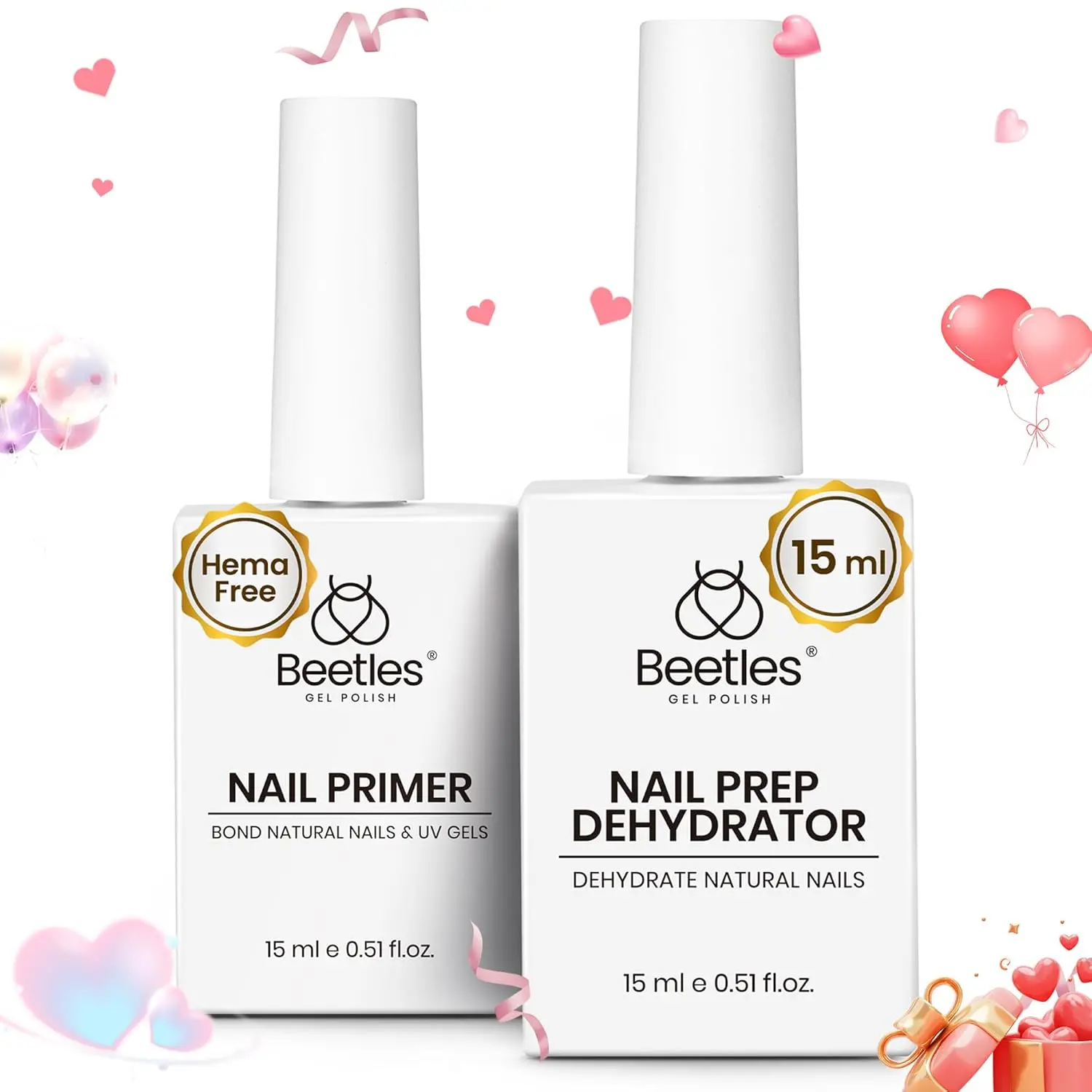 2Pcs 15ml Nail Prep Dehydrator & 15ml Nail Primer